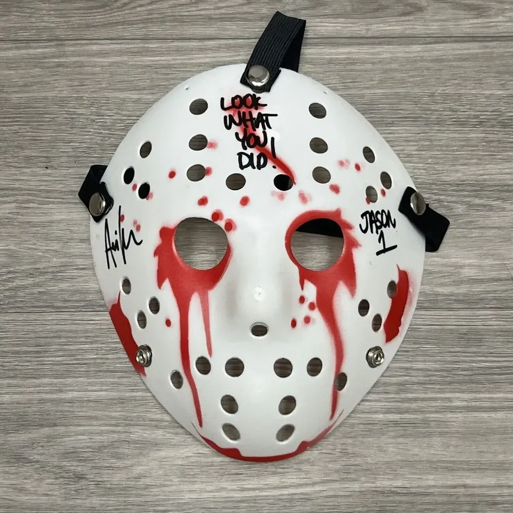 Jason Voorhees Mask Auto Autographed Sign Ari Lehman Horror Friday 13th JSA Cert